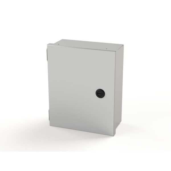 1/4 Turn Latch Electrical Enclosures, 10 in H, 4 in D, 8 in W, NEMA 1, Carbon Steel